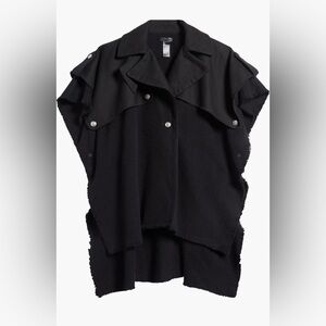 Rag & Bone Black Wool Trench Poncho Cape Jacket